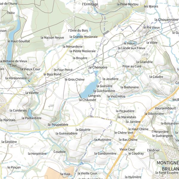 Plan cartographique de Étang la Paillardière