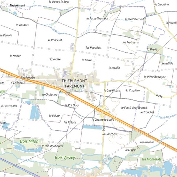 Plan cartographique de Étang la Saussaie