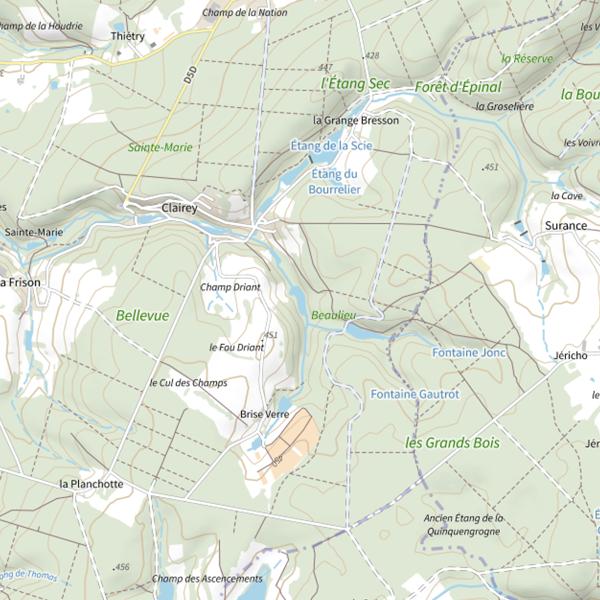 Plan cartographique de Étang Lambert