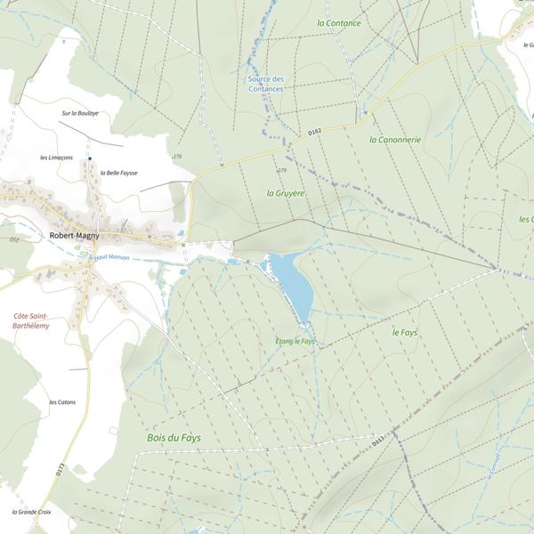 Plan cartographique de Étang Le Fays