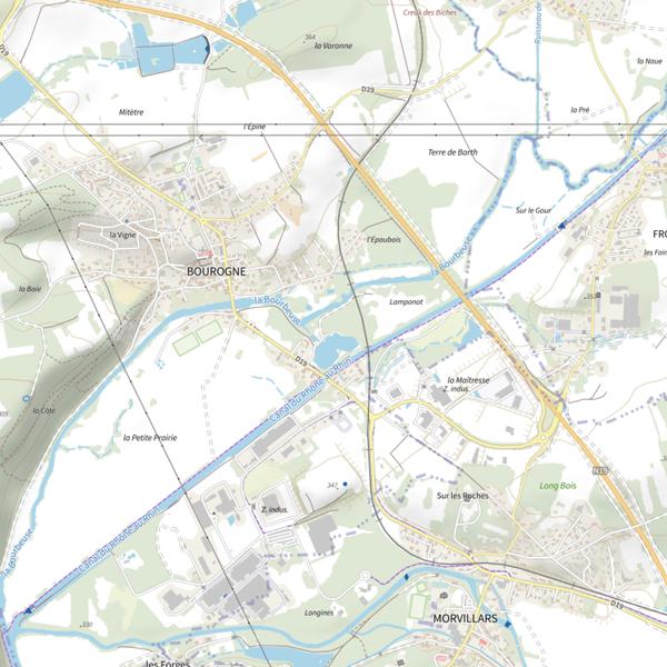 Plan cartographique de Étang le Lamponot
