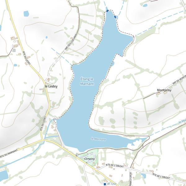 Plan cartographique de Étang le Marnant