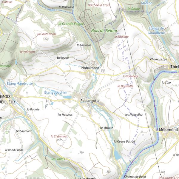 Plan cartographique de Étang le Poncé (Vosges)
