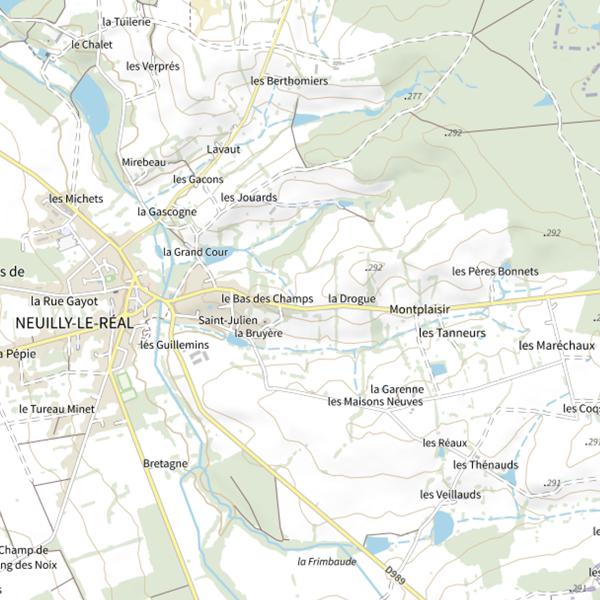 Plan cartographique de Étang le Pré Verne