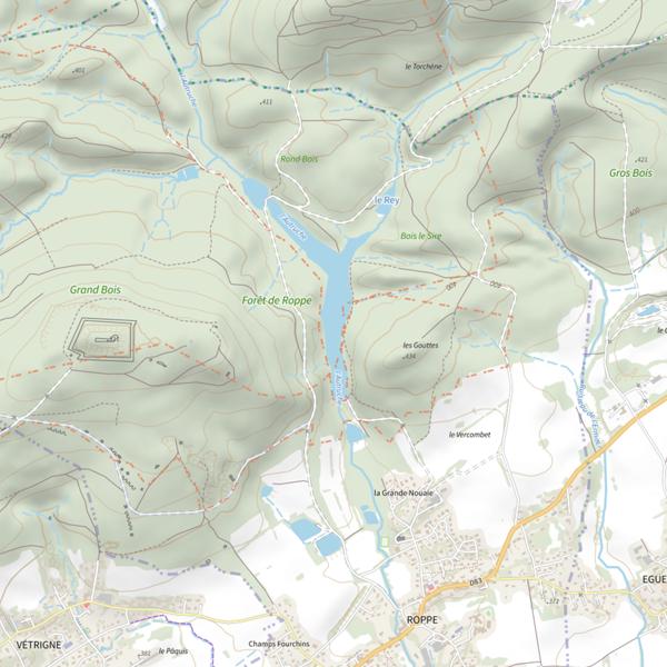 Plan cartographique de Étang le Rey