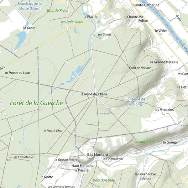 Plan cartographique de Étang Le Rond du Chene