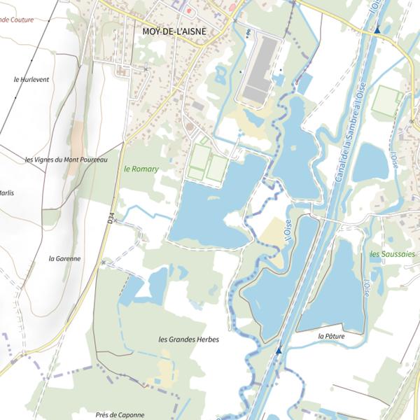 Plan cartographique de Étang le Vert Pêcheur (Moÿ-de-l'Aisne)