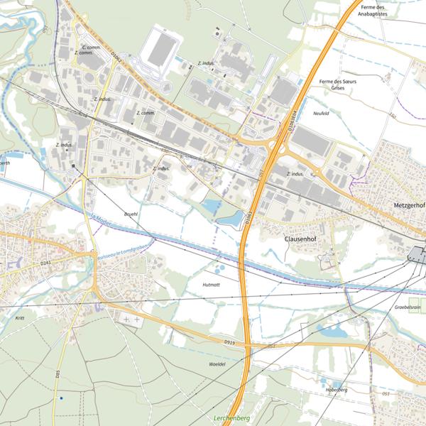 Plan cartographique de Étang Lehmann