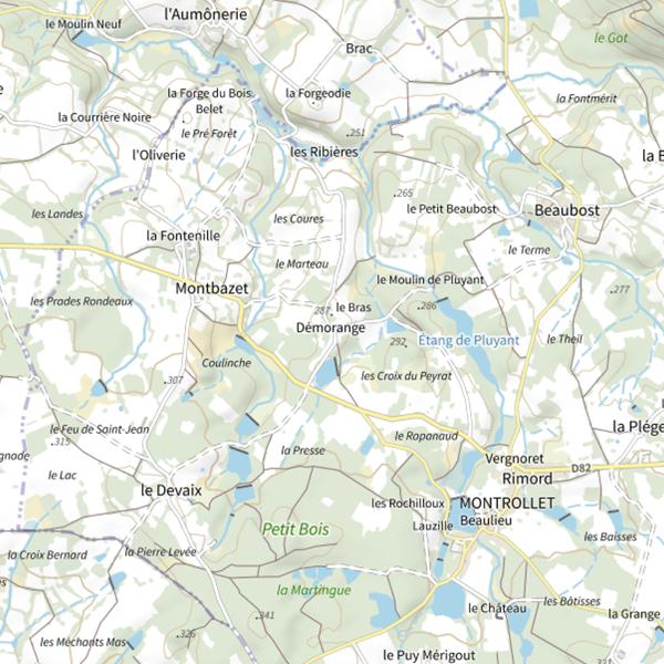 Plan cartographique de Étang Les Croix