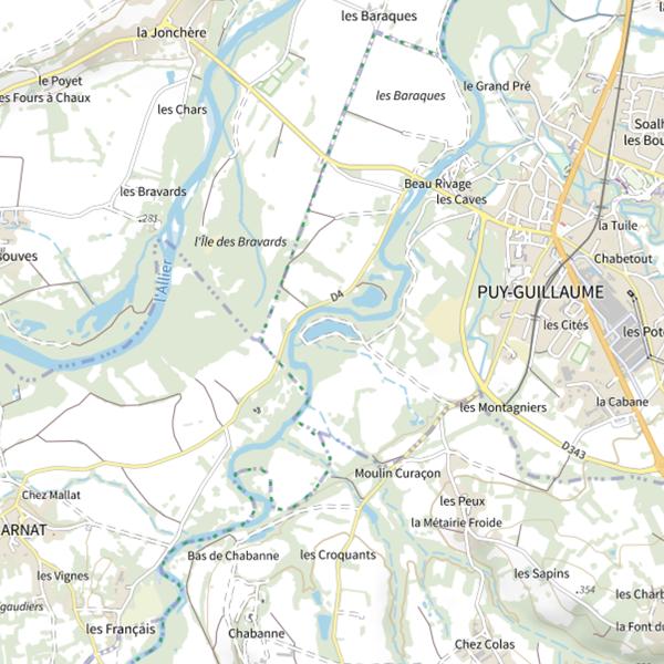 Plan cartographique de Étang les Grands Graviers
