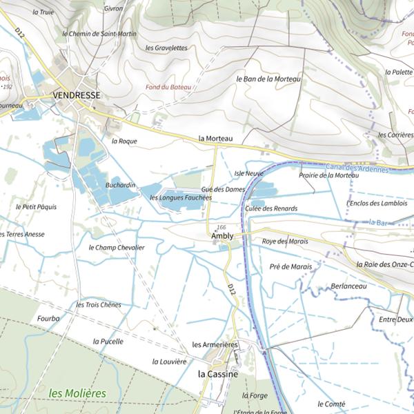 Plan cartographique de Étang Les Longues Fauchées