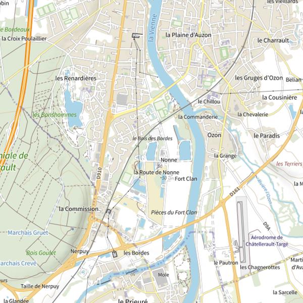 Plan cartographique de Étang les Marronniers