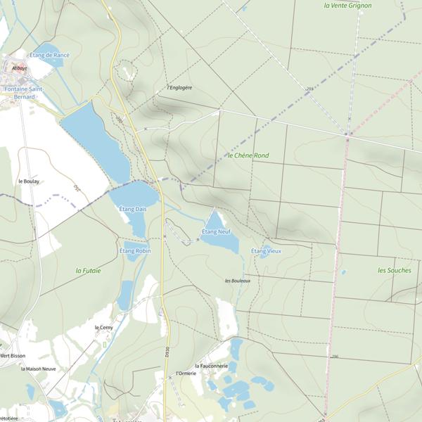 Plan cartographique de Étang Les Touffes
