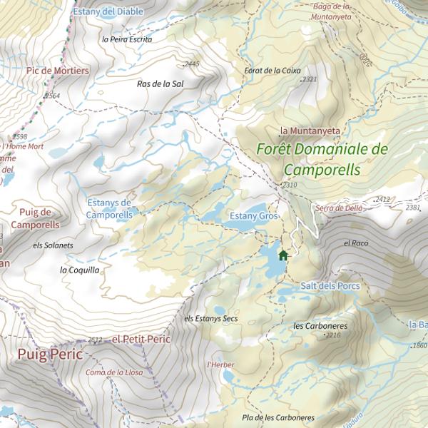 Plan cartographique de Étang Long (Formiguères)