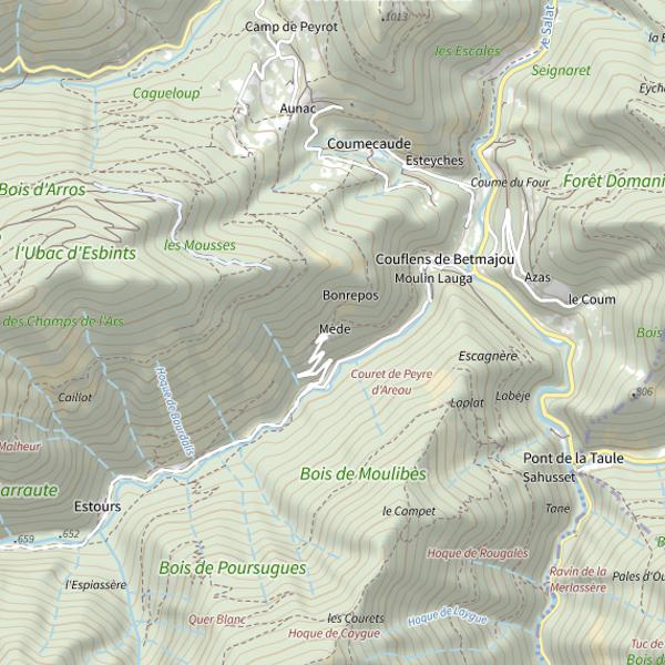 Plan cartographique de Étang long (Seix)
