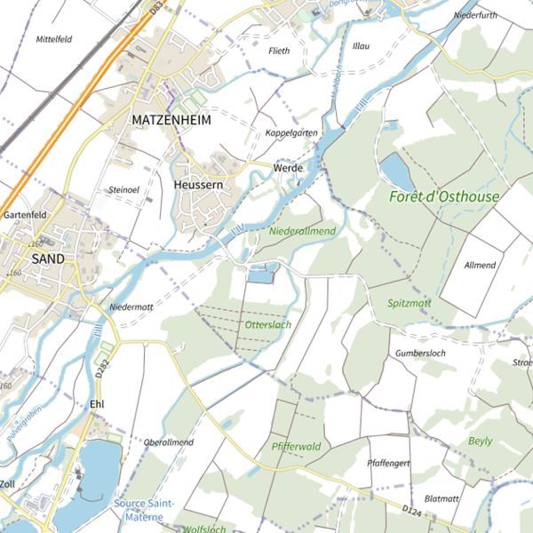Plan cartographique de Étang Matzenheim