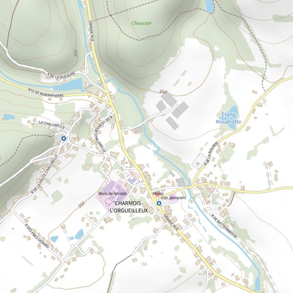 Plan cartographique de Étang Maudrotte