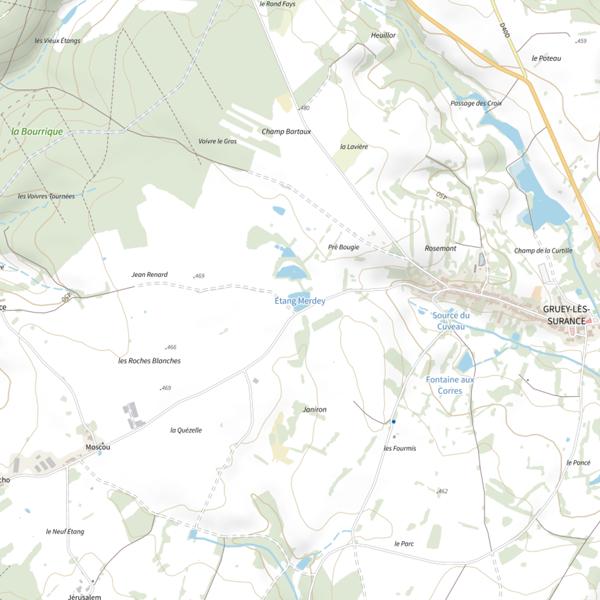 Plan cartographique de Étang Merdey