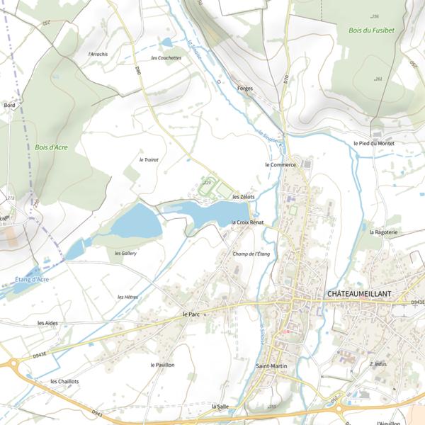 Plan cartographique de Étang Merlin