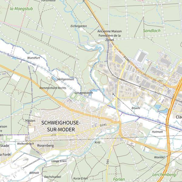 Plan cartographique de Étang Moder/Zinsel