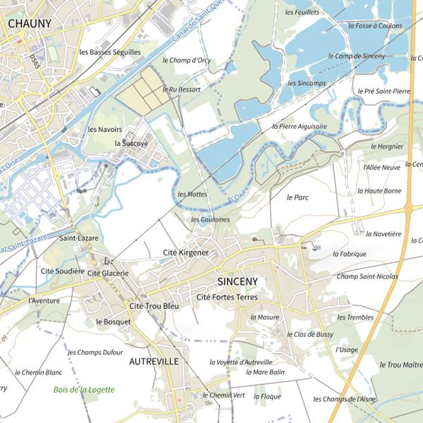 Plan cartographique de Étang Monplaisir (Aisne)