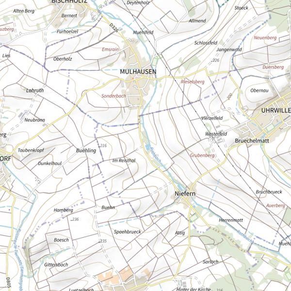 Plan cartographique de Étang Mulhausen