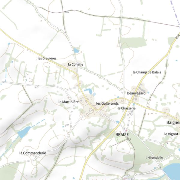 Plan cartographique de Étang Municipal de Braize