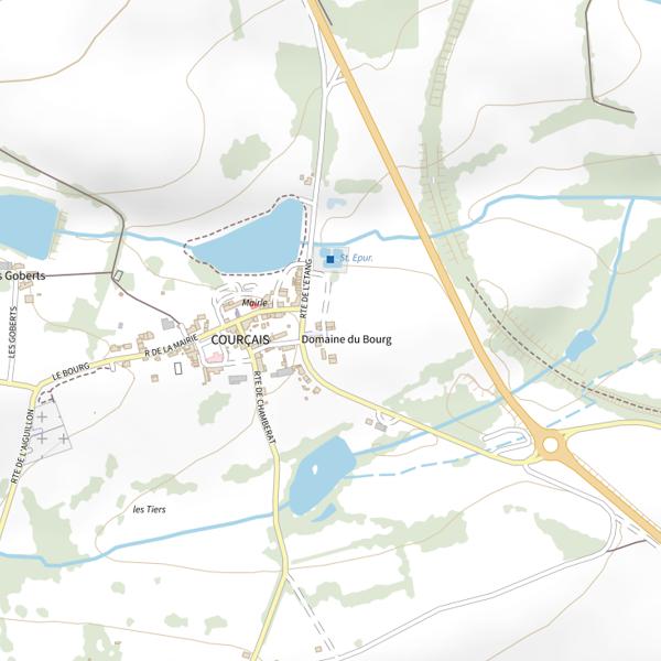 Plan cartographique de Étang municipal de Courçay