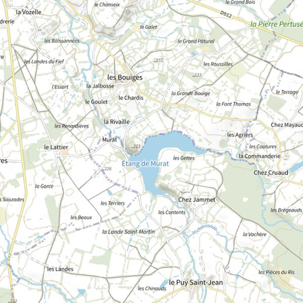 Plan cartographique de Étang Murat
