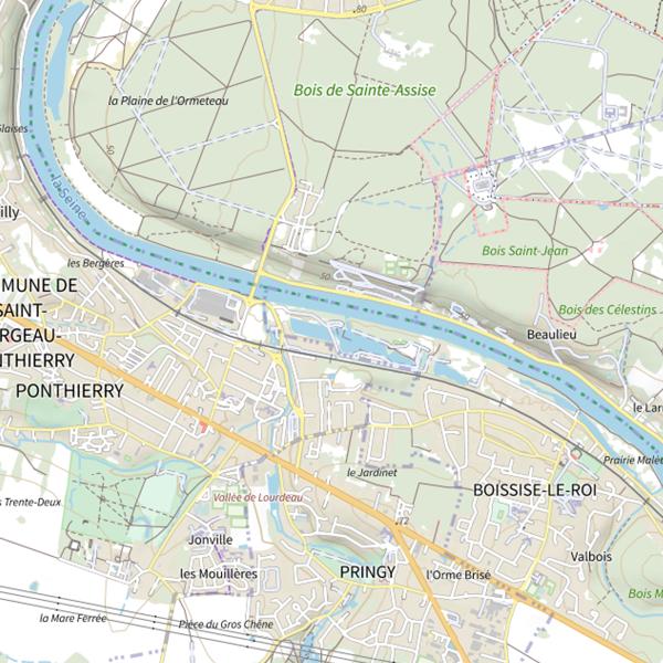 Plan cartographique de Étang ( N°2) Espace Seine-Ecole Loisir