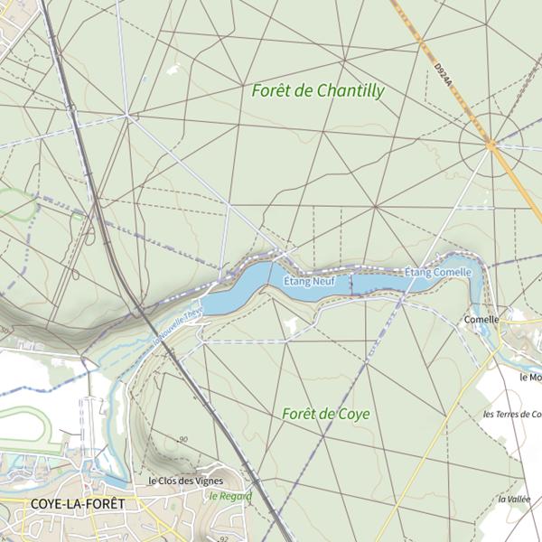 Plan cartographique de Étang Neuf (Coye-la-Forêt)