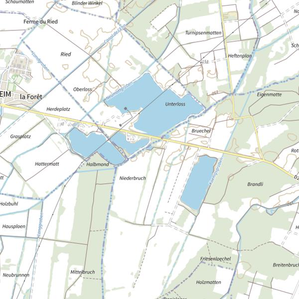 Plan cartographique de Étang Oberes Sandloch