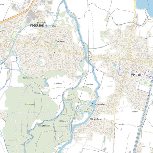 Plan cartographique de Étang Ohnheim