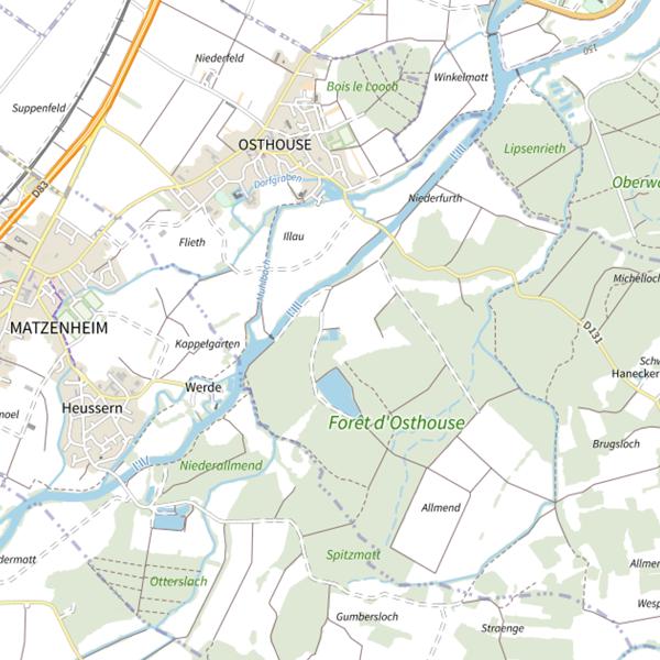 Plan cartographique de Étang Osthouse