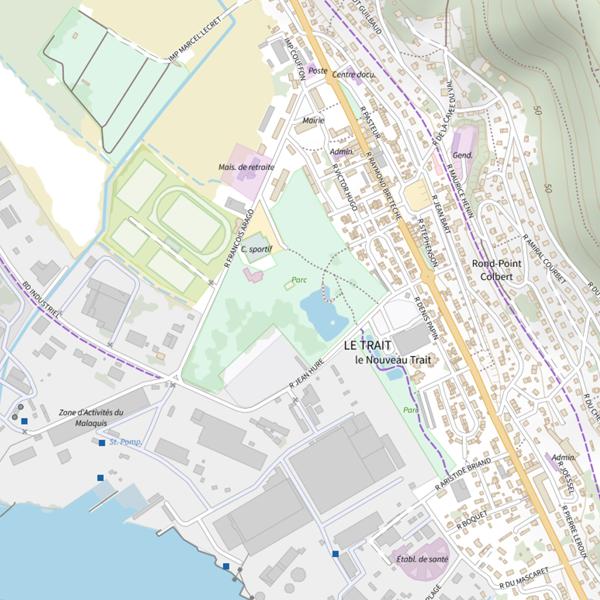 Plan cartographique de Étang parc paysagé