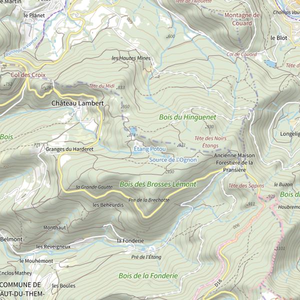 Plan cartographique de Étang Potou
