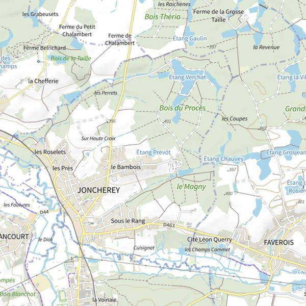 Plan cartographique de Étang Prévôt