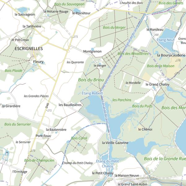 Plan cartographique de Étang Robert