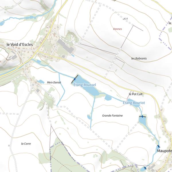 Plan cartographique de Étang Roussel