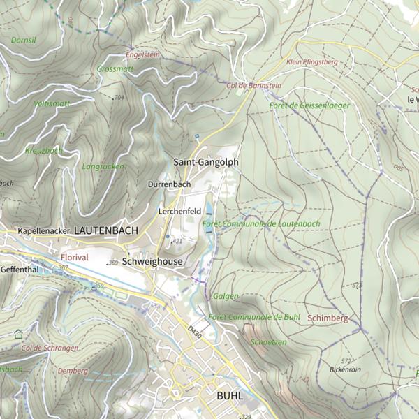 Plan cartographique de Étang Saint gangolph