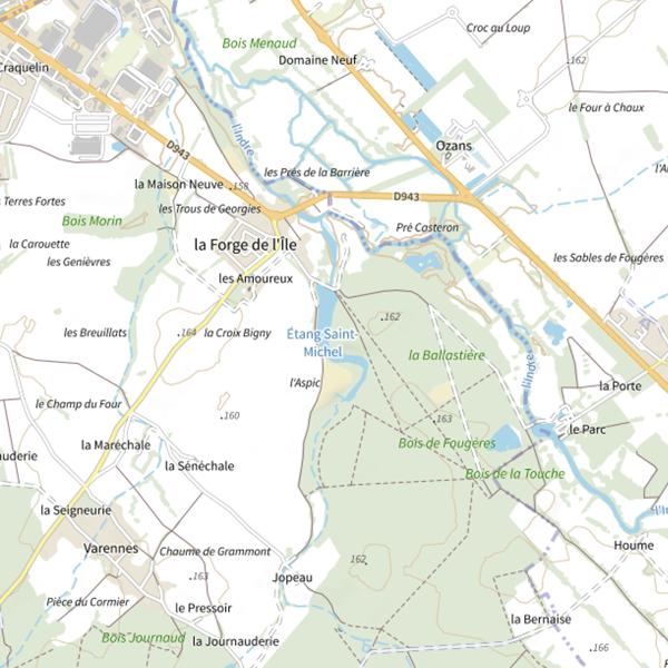 Plan cartographique de Étang Saint-Michel