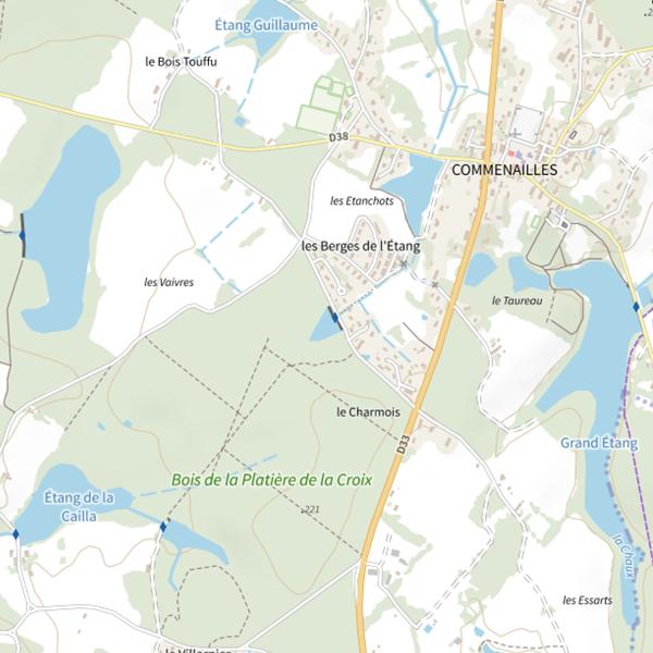 Plan cartographique de Étang Sarrasin