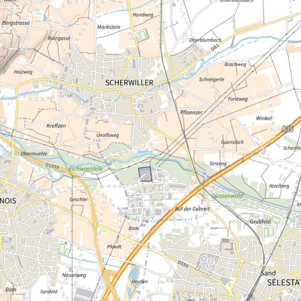 Plan cartographique de Étang Scherwiller