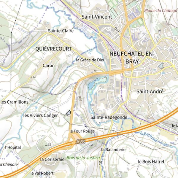 Plan cartographique de Étang (Seine-Maritime)