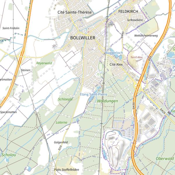 Plan cartographique de Étang St Pierre