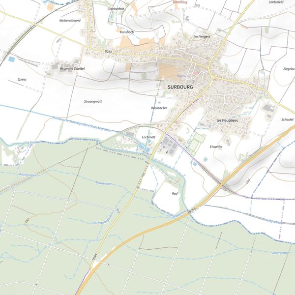 Plan cartographique de Étang Surbourg