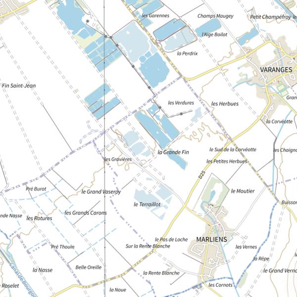Plan cartographique de Étang The Block