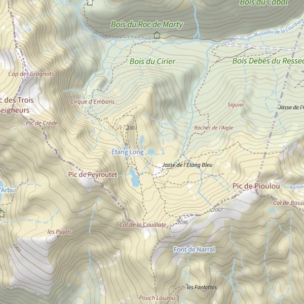 Plan cartographique de Étang Tirou