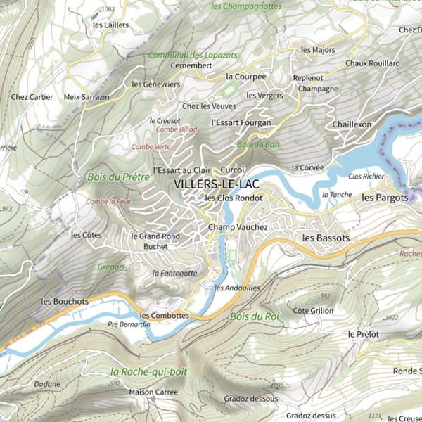 Plan cartographique de Étang Ulysse (Villers-le-Lac)