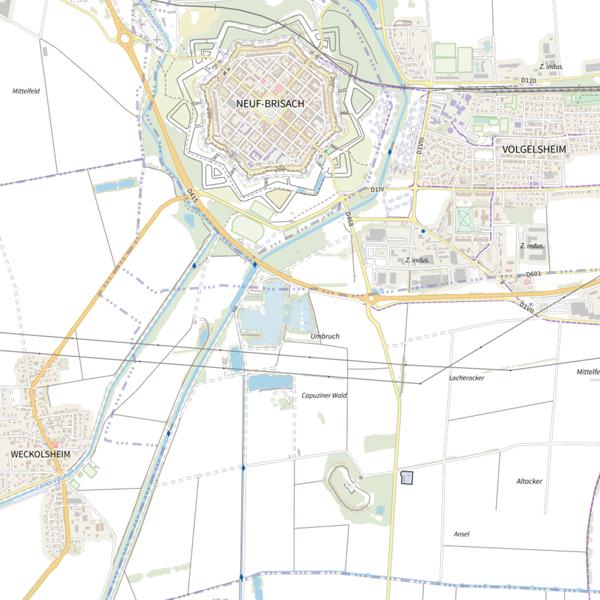 Plan cartographique de Étang Vauban